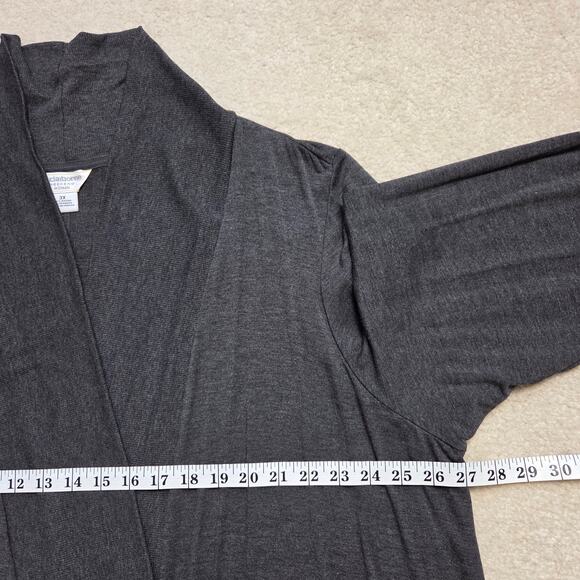 NWT Liz Claiborne Weekend Woman 3X Long Sleeve Open Cardigan Gray - Picture 9 of 16